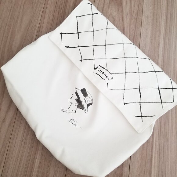 Chanel Karl Lagerfeld Sketch Classic Flap Micro Fiber Dust Bag 13.5"x9.5"x3.75" - Picture 15 of 16